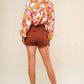 Flying Tomato The Way Out Twill Skort in rust, showcasing casual shorts with a stylish twill fabric and comfortable fit.