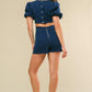 SWEET WISH DENIM ROMPER