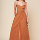 ELEVATED ICON BROWN WOVEN JUMPSUIT