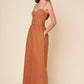 ELEVATED ICON BROWN WOVEN JUMPSUIT