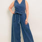 WHERE THE NIGHT MEDIUM INDIGO DENIM JUMPSUIT