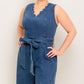 WHERE THE NIGHT MEDIUM INDIGO DENIM JUMPSUIT