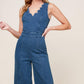 WHERE THE NIGHT MEDIUM INDIGO DENIM JUMPSUIT