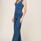 WHERE THE NIGHT MEDIUM INDIGO DENIM JUMPSUIT