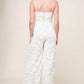 JUST ENOUGH OFF WHITE WOVEN LACE JUMPSUIT