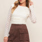 Flying Tomato Western Romance faux suede skort shorts in brown, featuring a stylish design and comfortable fit.