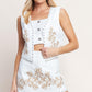 White woven skort shorts from Flying Tomato's All Eyes On You collection, featuring a stylish design and comfortable fit.