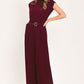 DARK CHERRY COLUMN WOVEN JUMPSUIT