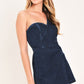 DOWNTOWN DARLING DENIM SKORT ROMPER