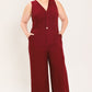 MERLOT CITY MUSE WOVEN TWILL JUMPSUIT