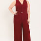 MERLOT CITY MUSE WOVEN TWILL JUMPSUIT