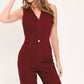 MERLOT CITY MUSE WOVEN TWILL JUMPSUIT