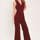 MERLOT CITY MUSE WOVEN TWILL JUMPSUIT