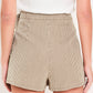 Flying Tomato modern striped woven skort in brown with a stylish design, featuring a comfortable waistband and side pockets.