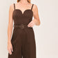 TOFFEE SWEETHEART WOVEN JUMPSUIT