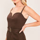 TOFFEE SWEETHEART WOVEN JUMPSUIT