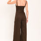 TOFFEE SWEETHEART WOVEN JUMPSUIT