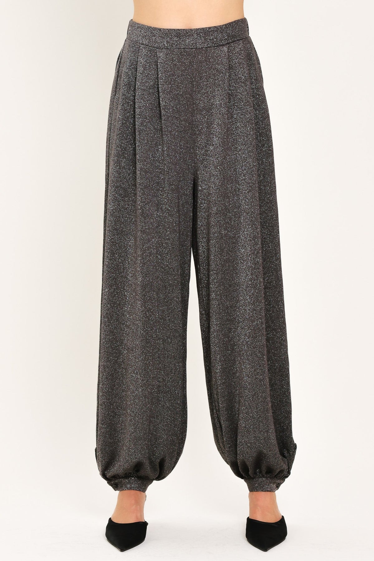Flying Tomato Grey Theory tailored pants in grey fabric, showing the front view with a slim fit and classic waistband.