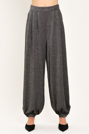 Flying Tomato Grey Theory tailored pants in grey fabric, showing the front view with a slim fit and classic waistband.