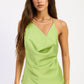 Emory Park Aegir Top in avocado color, featuring a stylish sleeveless design with a scoop neckline, laid flat for display.