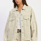 Emory Park Zofia jacket in ash grey, stylish outdoor jacket with a zip-up front and adjustable hood.