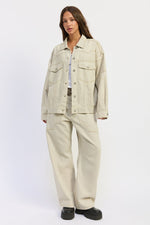 Emory Park Zofia jacket in ash grey, stylish and comfortable outerwear with a modern design, shown on a model.