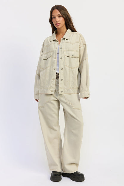 Emory Park Zofia jacket in ash grey, stylish and comfortable outerwear with a modern design, shown on a model.