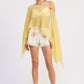 Emory Park Dorothea Shorts in ivory and multicolor pattern, casual fit with elastic waistband and side pockets.