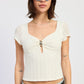 White Clover Top by Emory Park, stylish sleeveless blouse with a relaxed fit, featuring a V-neck and subtle detailing.