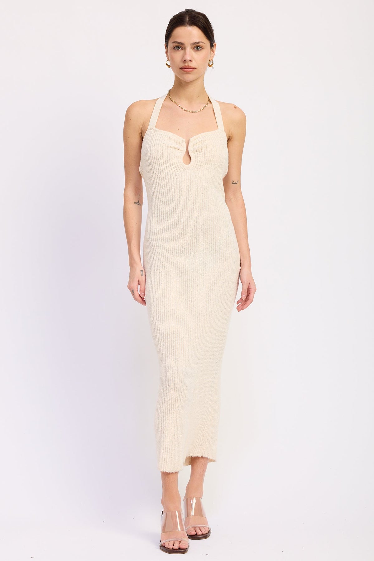 Emory Park Tamsin midi dress in ivory, stylish women's dress with a flattering fit and elegant design, perfect for special occasions