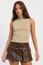 Emory Park Julia Top in latte color, stylish women's blouse with soft fabric and classic design, displayed on a white background.