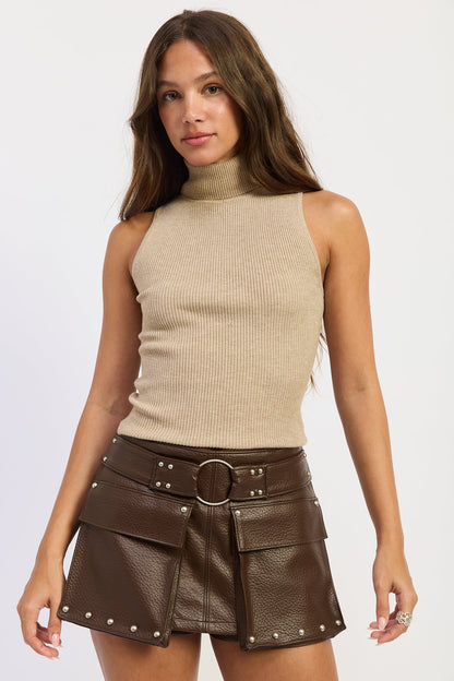 Emory Park Julia Top in latte color, stylish women's blouse with soft fabric and classic design, displayed on a white background.