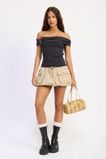 Dark grey Ivy Top by Emory Park, stylish women's blouse with a fitted design and elegant neckline.