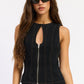 Black Zaylee Top by Emory Park, a stylish women’s blouse with a relaxed fit and elegant neckline.