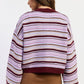 Emory Park Ellie cardigan in purple Burgundy Multi, soft knit fabric, long sleeves, and open front, displayed on a plain background.