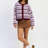 Ellie Cardigan - Purple Burgundy Multi