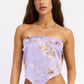 Lavender floral Emory Park Briah Top, a stylish blouse with a relaxed fit and floral pattern, displayed on a hanger.