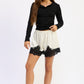 Emory Park Mallory Shorts in ivory polka dot fabric, casual summer shorts with a relaxed fit and playful pattern.