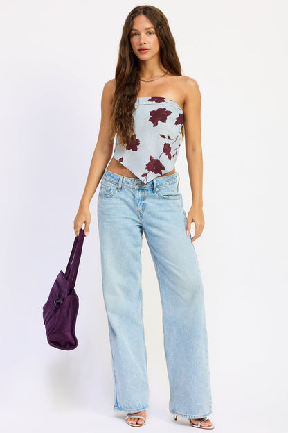 Blue Brynn Top by Emory Park, stylish women's blouse with a relaxed fit and soft fabric, perfect for casual or office wear.