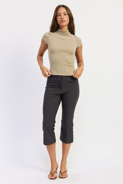 Beige Marnie Top by Emory Park, casual women's blouse with a relaxed fit and stylish design, perfect for everyday wear.