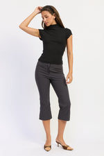 Black Emory Park Marnie Top, a stylish women's blouse with a flattering fit and elegant design, shown on a model.