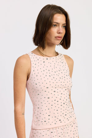 Pink Aerith tank top by Emory Park, casual sleeveless top with a relaxed fit, suitable for everyday wear.