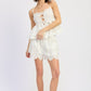 Emory Park Blythe Shorts in off-white, casual denim shorts with a relaxed fit and rolled hem, perfect for summer wear.