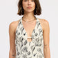 Emory Park Pia Top in ivory and black, stylish women's sleeveless blouse with a relaxed fit and V-neck design.