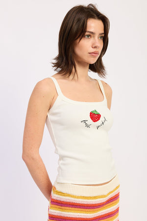 Emory Park Vesper Tank Top in off-white, sleeveless design, lightweight and casual for everyday wear.