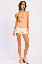 Emory Park Ismene Top in apricot, a stylish women's blouse with a soft fabric and elegant design.