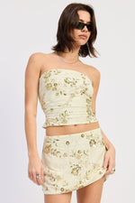 Emory Park Iris Tube Top in ivory, featuring a fitted design and lightweight fabric, ideal for casual or stylish outfits.