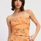 Orange Iris Tube Top by Emory Park, sleeveless and fitted with a scoop neckline, displayed on a neutral background.