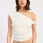 Emory Park Hera Top in off-white, stylish women's blouse with a relaxed fit, ideal for casual or workwear outfits.