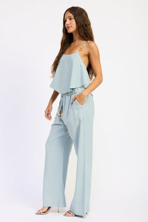 Emory Park Darcy Cami Top in blue, sleeveless women's camisole with adjustable straps and soft fabric, ideal for casual wear.